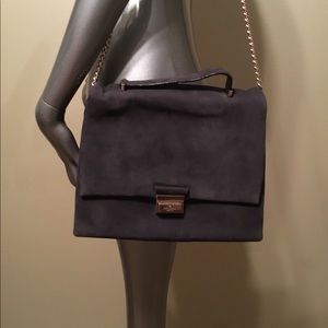 Kate Spade gray suede satchel handbags purse